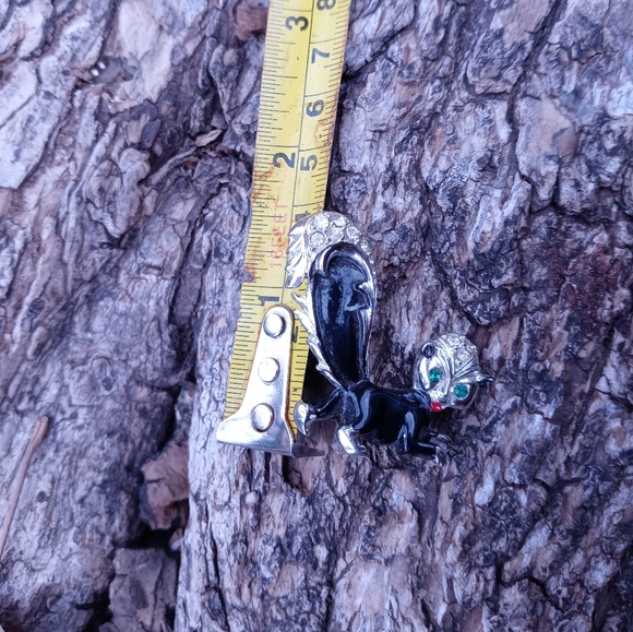 Vintage 🦨 Rhinestone 🦨🖤 Brooch Pin - Picture 5 of 5